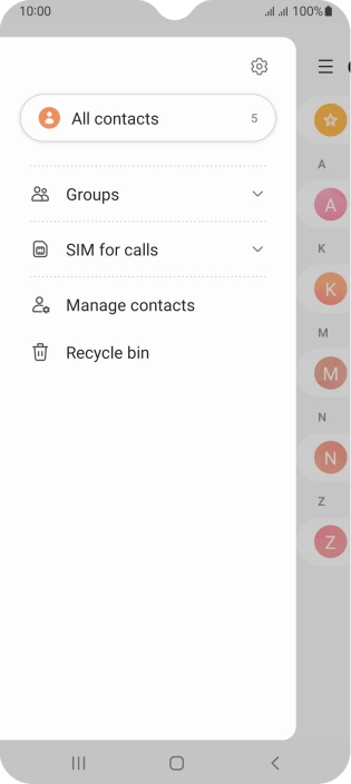 Press Manage contacts.
