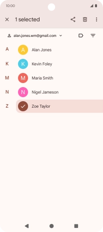 Press the required contact.