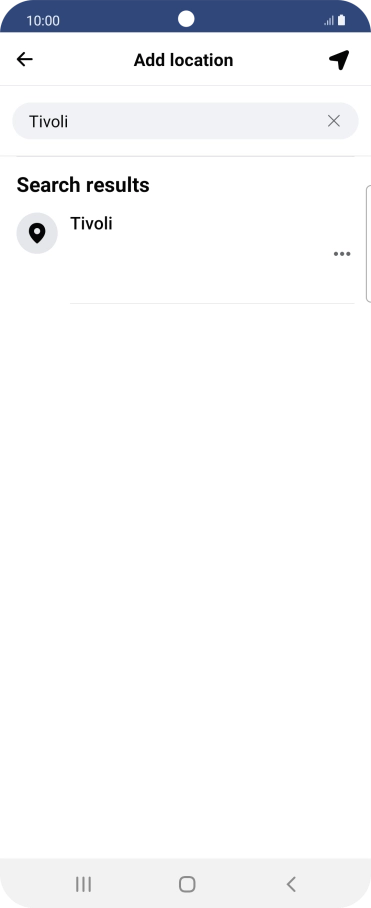 Press the required location.