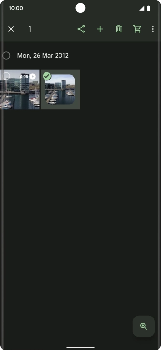 Press the required pictures or video clips to add them.