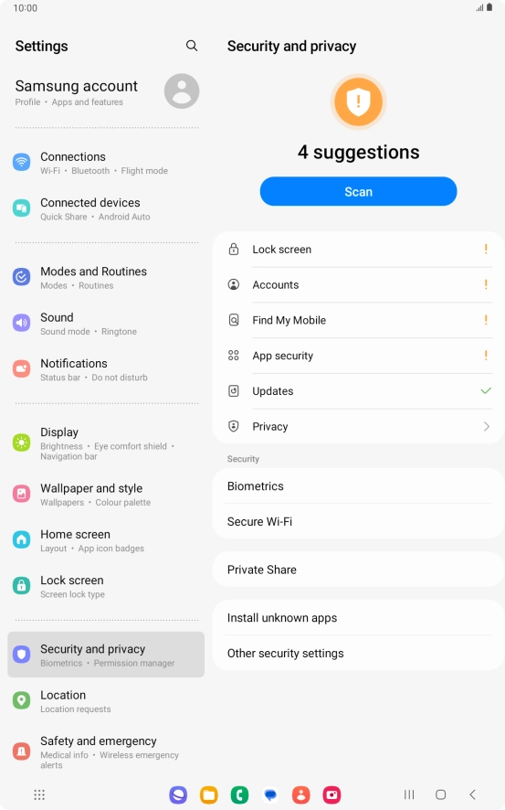 Press Other security settings.