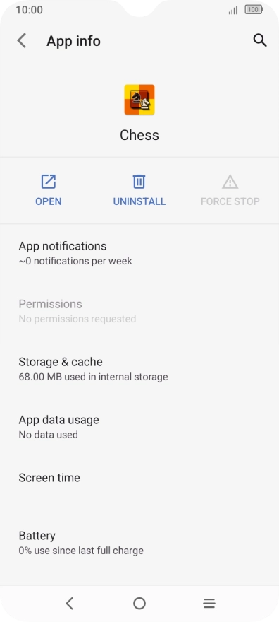 Press Storage & cache.