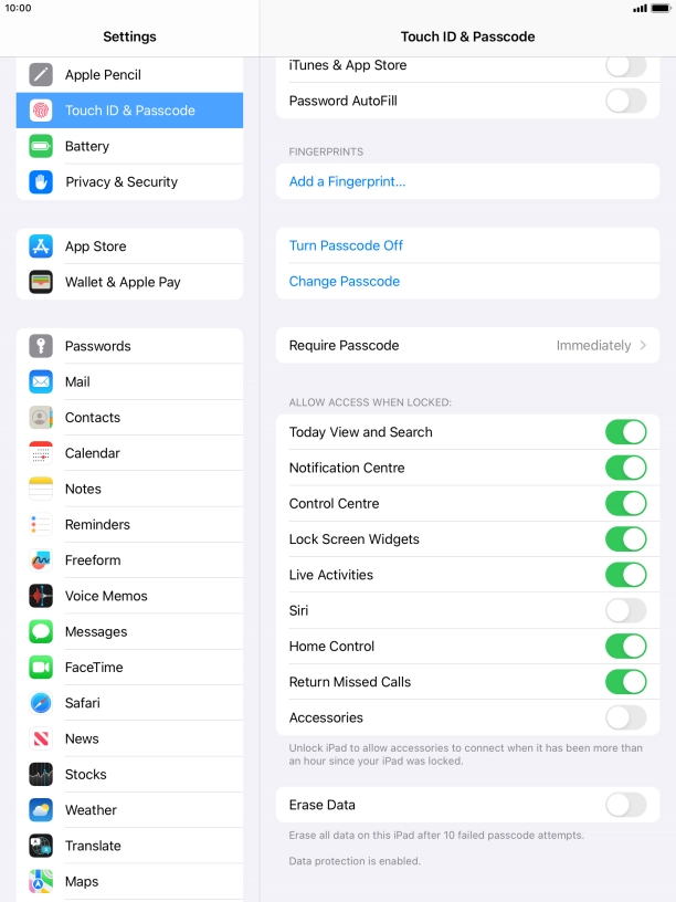 Press the indicator next to 
