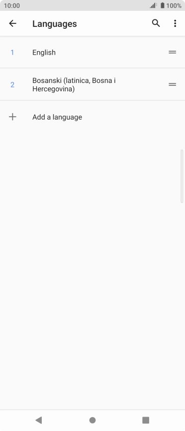 To select the new language as the default language, press the move icon next to the required language and drag it to the top of the list.