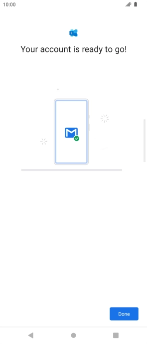 If this screen is displayed, your email account has been recognised and is being set up automatically. Follow the instructions on the screen to key in more information and finish setting up your phone.