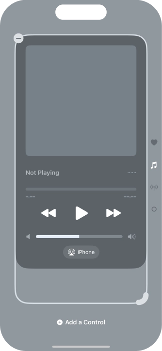 Press the remove icon on the required Control Centre page to remove it from Control Centre.