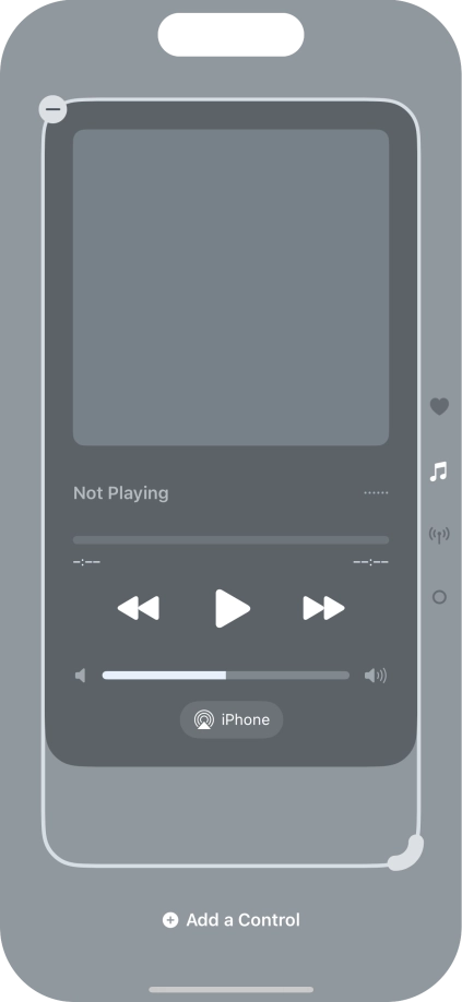 Press the remove icon on the required Control Centre page to remove it from Control Centre.