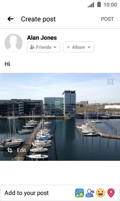Write the required text and press POST.