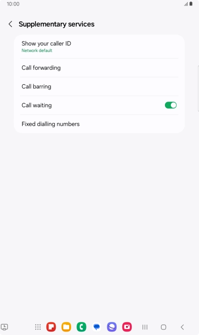 Press Fixed dialling numbers. Press Fixed dialling numbers.