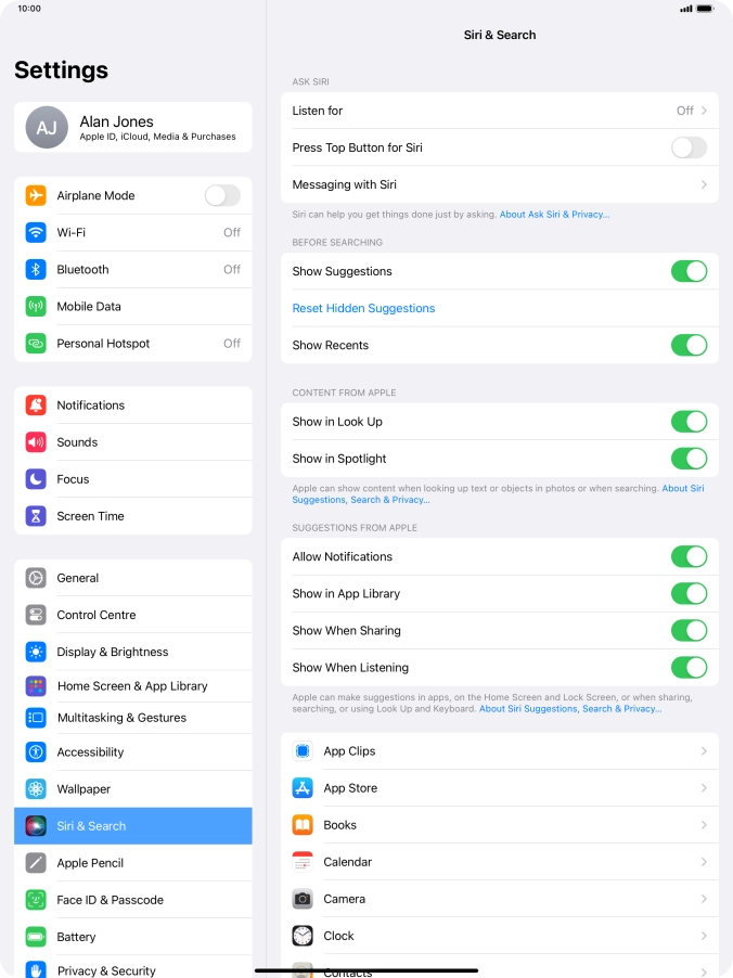 Press the indicator next to Press the indicator next to