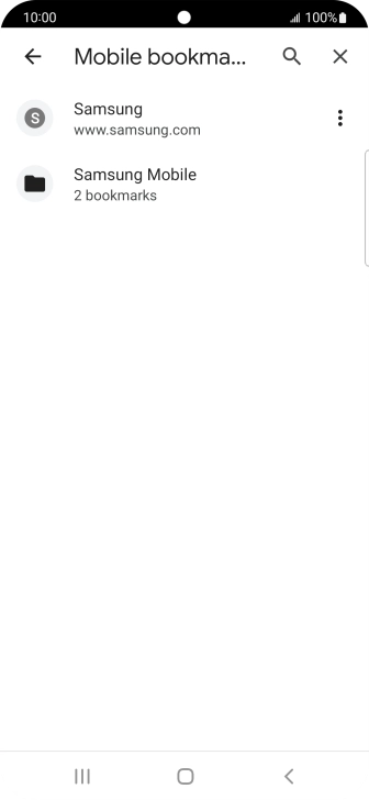 Press the required bookmark.