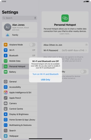 If Wi-Fi is turned off, press Turn on Wi-Fi and Bluetooth.