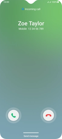 Press and drag the accept call icon right.