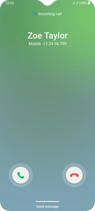 Press and drag the accept call icon right.