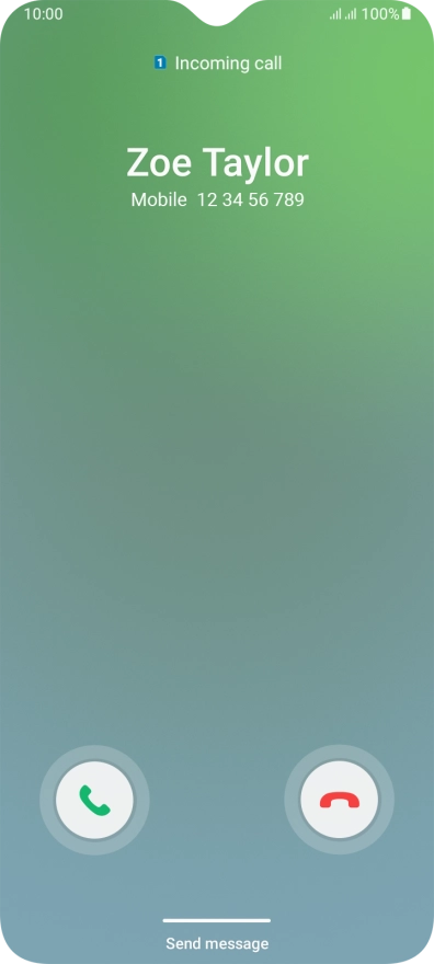 Press and drag the accept call icon right.