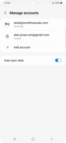 Press the required email account.