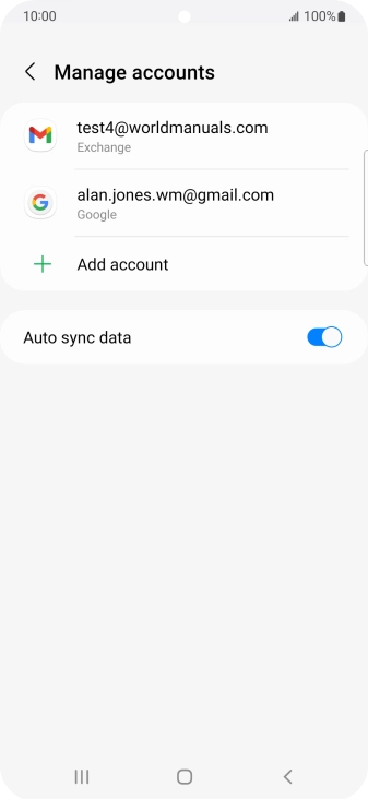 Press the required email account.