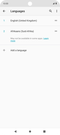To select the new language as the default language, press the move icon next to the required language and drag it to the top of the list. To select the new language as the default language, press the move icon next to the required language and drag it to the top of the list.