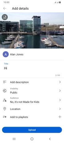 Key in the required text and press Upload.