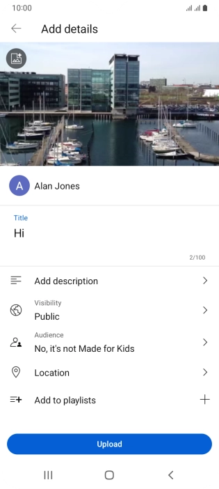 Key in the required text and press Upload.
