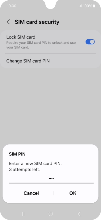 Key in a new four-digit PIN and press OK.