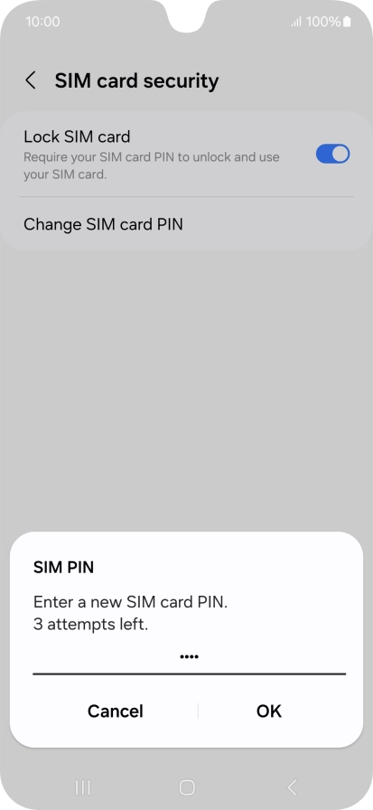 Key in a new four-digit PIN and press OK.