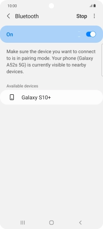 Press the required Bluetooth device and follow the instructions on the screen to pair the device with your phone.