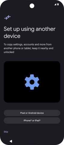 You can transfer the contents of another phone to your phone when it's activated for the first time and after a factory reset. When this screen is displayed, your phone is ready to transfer contents from another phone. You can transfer the contents of another phone to your phone when it's activated for the first time and after a factory reset. When this screen is displayed, your phone is ready to transfer contents from another phone.