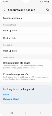 Press Manage accounts.