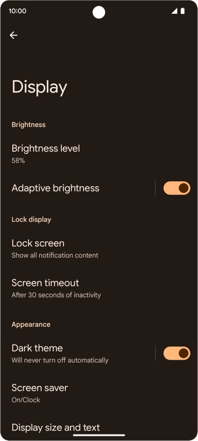 Press the indicator next to 