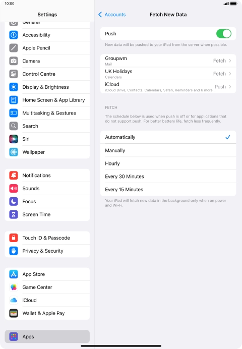 Press the indicator next to 