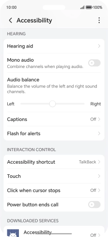 Press the required setting below 