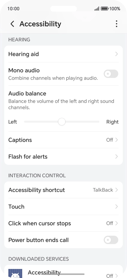 Press the required setting below 