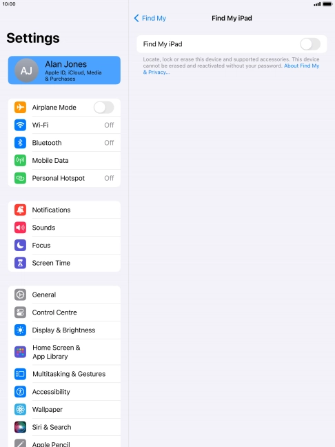 Press the indicator next to 