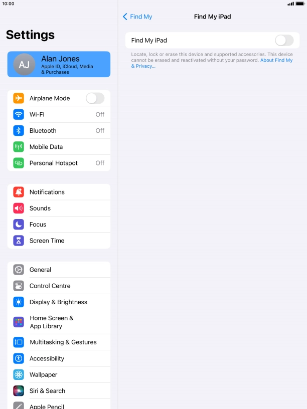 Press the indicator next to 