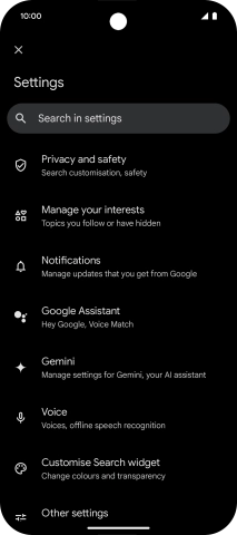 Press Google Assistant.