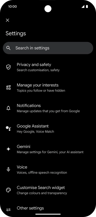 Press Google Assistant.