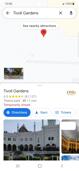 Press the destination at the bottom of the screen.