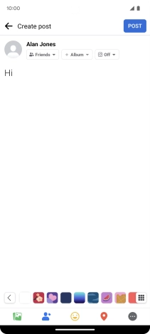 Write the required text and press POST.