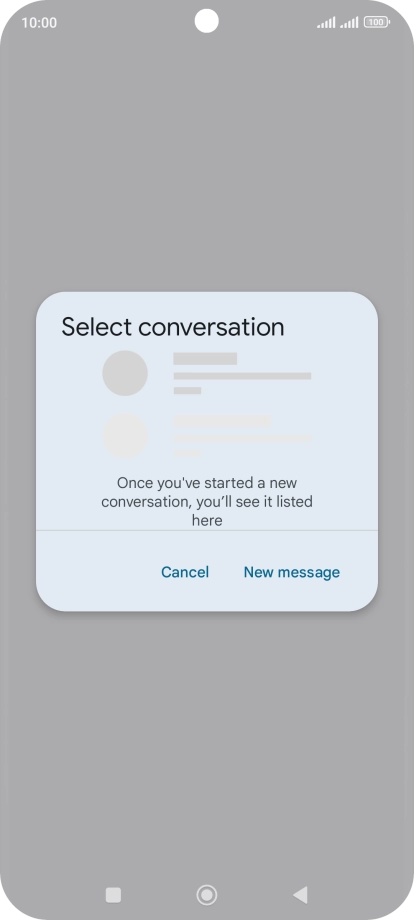 Press New message. Press New message.