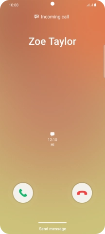 Press and drag the accept call icon right.