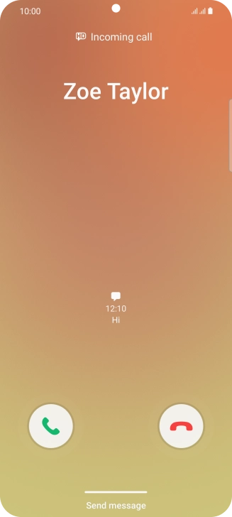 Press and drag the accept call icon right.
