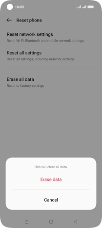 Press Erase data. Press Erase data.