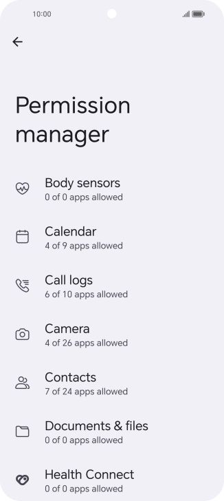 Press the required category.