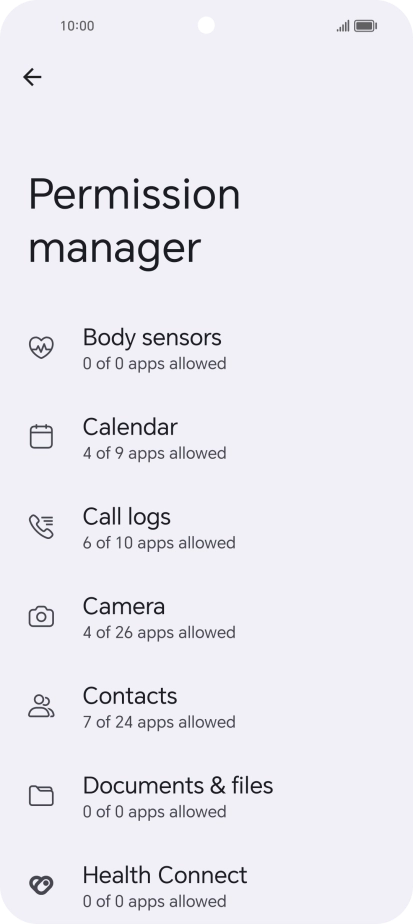 Press the required category.