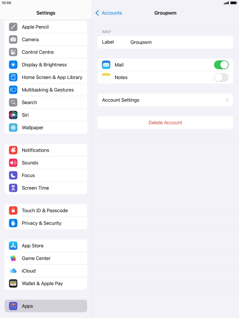 Press Account Settings.