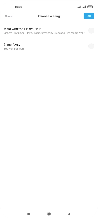 Press the required ring tone.