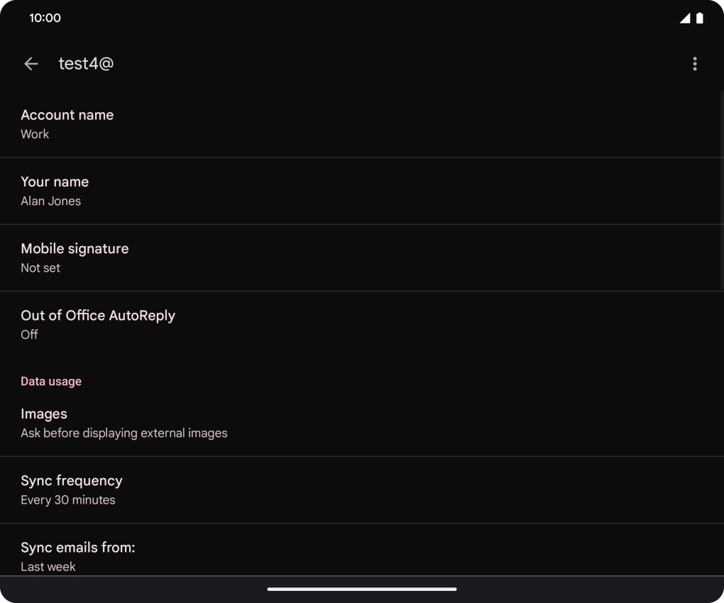 Press Account name and key in the required name.