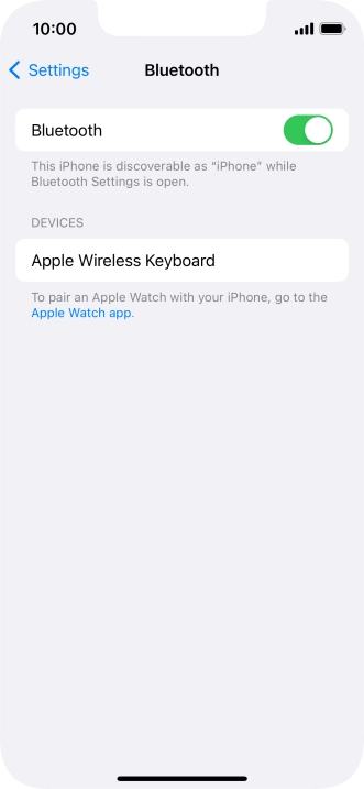 Press the required Bluetooth device and follow the instructions on the screen to pair the device with your phone.