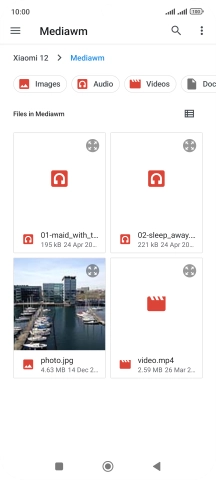 Press the required file.